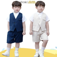 Set bộ set Vest gile công tử 3 chi tiết phong cách hàn quốc cho bé trai 1 đến 7 tuổi BERNIE H1224B23