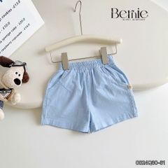 Quần sooc đùi linen kaki mềm bé trai bé gái unisex màu trắng nâu be BERNIE phong cách hàn quốc 7kg đến 30kg
