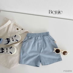 Set bộ sơ mi kẻ ngang phối túi cho bé trai áo sơ mi kẻ kèm quần short kaki size 9 đến 26kg BERNIE P1224B19
