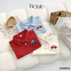  Set bộ polo ngắn tay nhiều màu cho bé trai họa tiết thêu ô tô kèm quần short kaki size 9 tới 25kg BERNIE H0625B40