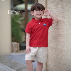  Set bộ polo ngắn tay nhiều màu cho bé trai họa tiết thêu ô tô kèm quần short kaki size 9 tới 25kg BERNIE H0625B40