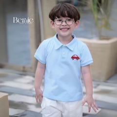 Set bộ polo ngắn tay nhiều màu cho bé trai họa tiết thêu ô tô kèm quần short kaki size 9 tới 25kg BERNIE H0625B40