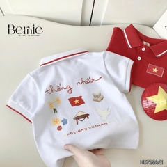 Bộ quần áo Lá cờ đỏ sao vàng Việt Nam áo polo kèm quần jean bé trai bé gái 9-28kg BERNIE BH0725A41