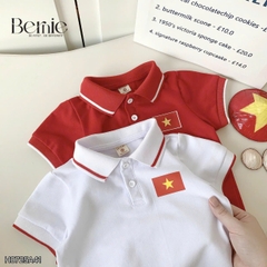 Bộ quần áo Lá cờ đỏ sao vàng Việt Nam áo polo kèm quần jean bé trai bé gái 9-28kg BERNIE BH0725A41
