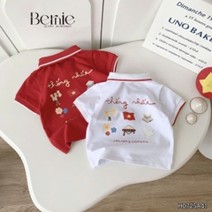 Bộ quần áo Lá cờ đỏ sao vàng Việt Nam áo polo kèm quần jean bé trai bé gái 9-28kg BERNIE BH0725A41