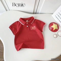 Bộ quần áo Lá cờ đỏ sao vàng Việt Nam áo polo kèm quần jean bé trai bé gái 9-28kg BERNIE BH0725A41