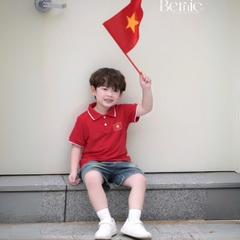 Áo thun polo Lá cờ đỏ sao vàng em bé Việt Nam tay ngắn unisex bé trai bé gái 9-28kg BERNIE H0725A41