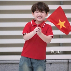 Bộ quần áo Lá cờ đỏ sao vàng Việt Nam áo polo kèm quần jean bé trai bé gái 9-28kg BERNIE BH0725A41