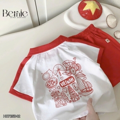 Set polo lá cờ đỏ sao vàng em bé Việt Nam lễ Quốc Khánh 2/9 30/4 thun cotton 4c co giãn 9-28kg BERNIE H0725B42