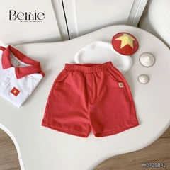 Set polo lá cờ đỏ sao vàng em bé Việt Nam lễ Quốc Khánh 2/9 30/4 thun cotton 4c co giãn 9-28kg BERNIE H0725B42