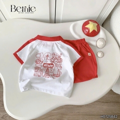 Set polo lá cờ đỏ sao vàng em bé Việt Nam lễ Quốc Khánh 2/9 30/4 thun cotton 4c co giãn 9-28kg BERNIE H0725B42