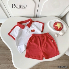 Set polo lá cờ đỏ sao vàng em bé Việt Nam lễ Quốc Khánh 2/9 30/4 thun cotton 4c co giãn 9-28kg BERNIE H0725B42