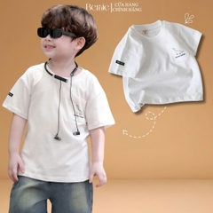 Áo thun cho bé trai tay ngắn phối túi ngực họa tiết khủng long size 9 tới 28kg BERNIE T0725A56