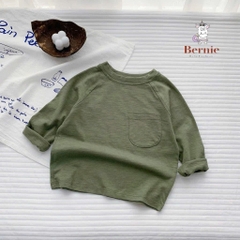 Áo phông trơn dài tay unisex cho bé trai gái BERNIE cotton xược mềm mại nhiều màu 8 đến 25kg 22A234
