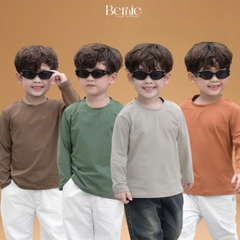 Áo thun áo phông trơn tay dài nhiều màu unisex cho bé trai bé gái đi học đi chơi 9kg đến 27kg BERNIE T0725A51
