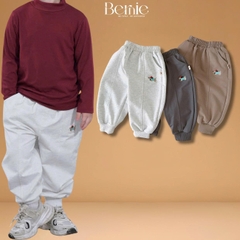  Quần dài quần nỉ da cá họa tiết thêu cún cho bé trai bé gái size 9 tới 25kg BERNIE H0525Q31