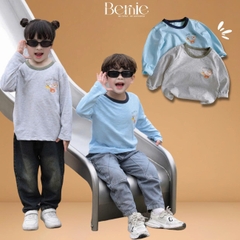Áo thun áo phông tay dài họa tiết Animal unisex cho bé trai bé gái đi học đi chơi 9 đến 27kg BERNIE T0725A38