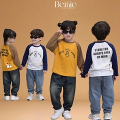Áo thun áo phông dài tay raplang họa tiết Penguin unisex cho bé trai bé gái đi học đi chơi 9 đến 28kg BERNIE T0725A37