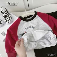 Set bộ thun da cá dài tay áo raplang phối màu họa tiết Animal kèm quần dài size 9 tới 28kg BERNIE T0725B36