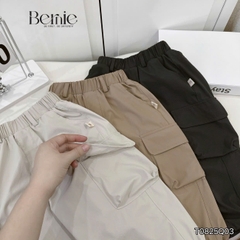 Quần dài quần gió mềm phối túi hộp gấu quần có dây rút unisex cho bé trai bé gái size 9 tới 25kg BERNIE T0825Q03
