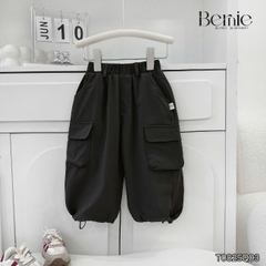 Quần dài quần gió mềm phối túi hộp gấu quần có dây rút unisex cho bé trai bé gái size 9 tới 25kg BERNIE T0825Q03