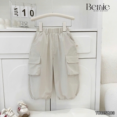 Quần dài quần gió mềm phối túi hộp gấu quần có dây rút unisex cho bé trai bé gái size 9 tới 25kg BERNIE T0825Q03