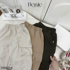 Quần dài quần gió mềm phối túi hộp gấu quần có dây rút unisex cho bé trai bé gái size 9 tới 25kg BERNIE T0825Q03