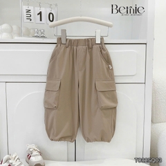 Quần dài quần gió mềm phối túi hộp gấu quần có dây rút unisex cho bé trai bé gái size 9 tới 25kg BERNIE T0825Q03