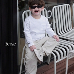 Quần dài quần gió mềm phối túi hộp gấu quần có dây rút unisex cho bé trai bé gái size 9 tới 25kg BERNIE T0825Q03