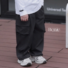 Quần dài quần gió mềm phối túi hộp gấu quần có dây rút unisex cho bé trai bé gái size 9 tới 25kg BERNIE T0825Q03