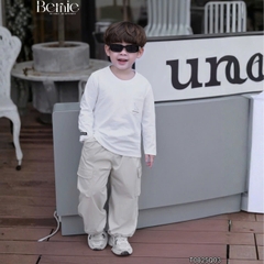 Quần dài quần gió mềm phối túi hộp gấu quần có dây rút unisex cho bé trai bé gái size 9 tới 25kg BERNIE T0825Q03