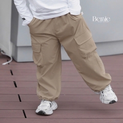 Quần dài quần gió mềm phối túi hộp gấu quần có dây rút unisex cho bé trai bé gái size 9 tới 25kg BERNIE T0825Q03