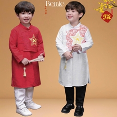 Áo dài cách tân áo dài Tết bé trai Tinh hoa Việt kèm quần kaki dài size 9 đến 25kg BERNIE H0925B13