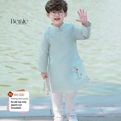 Áo dài cách tân áo dài Sắc Việt cho bé trai chất tafta tre kèm hình thêu size 9 tới 25kg BERNIE T0925B02