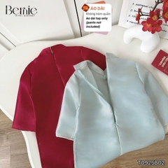 Áo dài cách tân áo dài Sắc Việt cho bé trai chất tafta tre kèm hình thêu size 9 tới 25kg BERNIE T0925B02