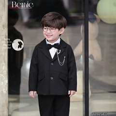 Set bộ vest Minh quân tay dài (ko kèm áo sơ mi) phối dây cài và nơ size 1 đến 7 tuổi BERNIE H0925B31