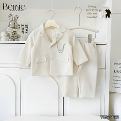 Set bộ vest Minh quân tay dài (ko kèm áo sơ mi) phối dây cài và nơ size 1 đến 7 tuổi BERNIE H0925B31