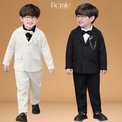 Set bộ vest Minh quân tay dài (ko kèm áo sơ mi) phối dây cài và nơ size 1 đến 7 tuổi BERNIE H0925B31