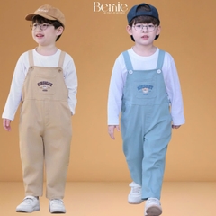Set Yếm dài kèm áo thun Gấu EINTSIGHT cho bé trai bé gái unisex phong cách hàn quốc size 1 đến 7 tuổi BERNIE H1025B09Đ
