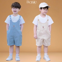  Set Yếm ngắn kèm áo thun Gấu Bóng chày cho bé trai bé gái unisex phong cách hàn quốc size 1 đến 7 tuổi BERNIE H1025B10Đ
