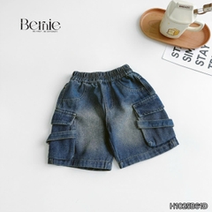 Set bộ tay ngắn phối màu áo thun họa tiết Teacher kèm quần short jean cho bé trai size 9 tới 28kg BERNIE H1025B61Đ