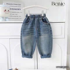 Quần jean quần denim dài FIT wash mài nhẹ cho bé trai phong cách hàn quốc size 11 tới 28kg BERNIE H1125Q55Đ
