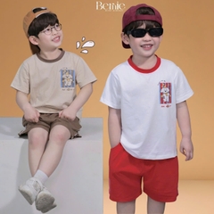  Set bộ thể thao cho bé trai áo thun tay ngắn họa tiết cún Puppy kèm quần short 9 tới 28kg BERNIE T1125B10
