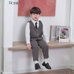 Set vest gi lê tay dài Luxe cho bé trai 4 chi tiết phong cách Hàn quốc size 8 tới 25kg BERNIE H1225B22Đ