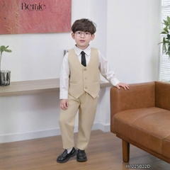 Set vest gi lê tay dài Luxe cho bé trai 4 chi tiết phong cách Hàn quốc size 8 tới 25kg BERNIE H1225B22Đ