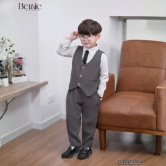 Set vest gi lê tay dài Luxe cho bé trai 4 chi tiết phong cách Hàn quốc size 8 tới 25kg BERNIE H1225B22Đ
