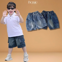 Quần short quần jean túi hộp cho bé trai đi chơi đi học size 11kg tới 28kg BERNIE KIDS H1125Q47