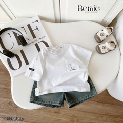 Set bộ tay ngắn bé trai áo thun khủng long kèm quần short jean từ 9 đến 28kg BERNIE BT0725A56