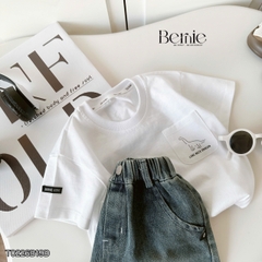Set bộ tay ngắn bé trai áo thun khủng long kèm quần short jean từ 9 đến 28kg BERNIE BT0725A56