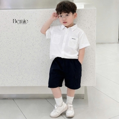 Áo sơ mi tay ngắn cho bé trai phối túi phong cách hàn quốc Boss size 9 tới 28kg BERNIE T1025B67Đ